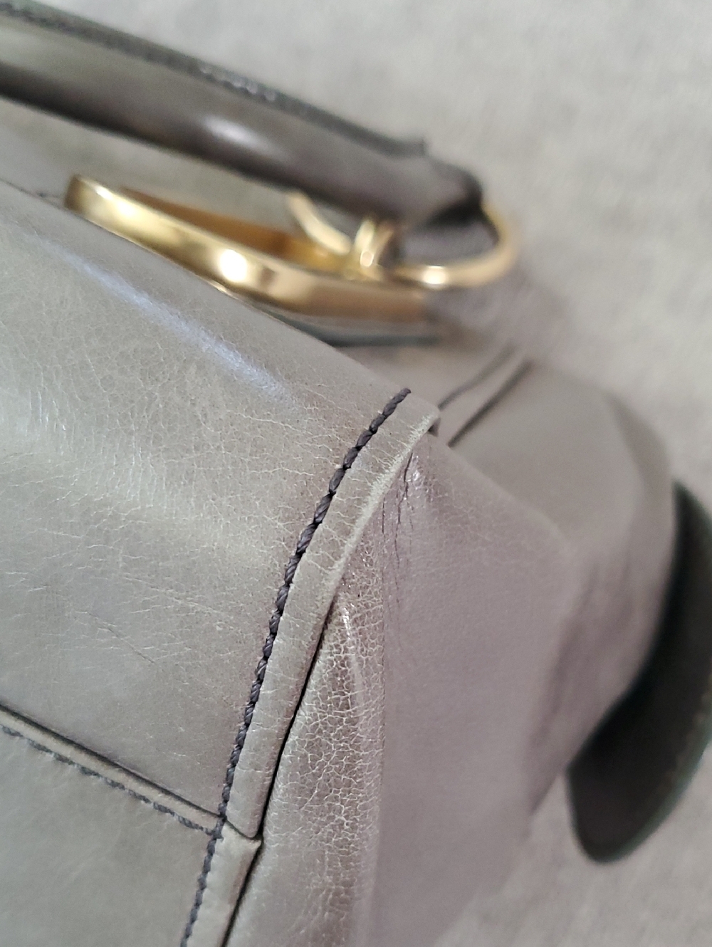 EUC See By Chloe Leather Satchel In Gray With Gold Hardware - Picture 14 of 16